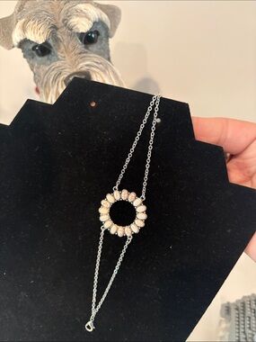Silver-tone White Howlite look Stone Bracelet by plunder